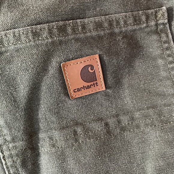 Carhartt Mens Washed Duck Carpenter Work Short Sz 40 Moss Green Canvas Utility - Picture 4 of 5